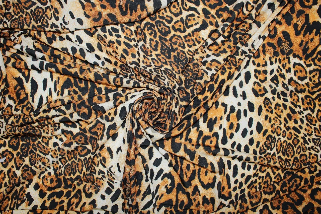 1 yard of Rowrrr, Baby! Animal Print ITY - Browns/Black/White