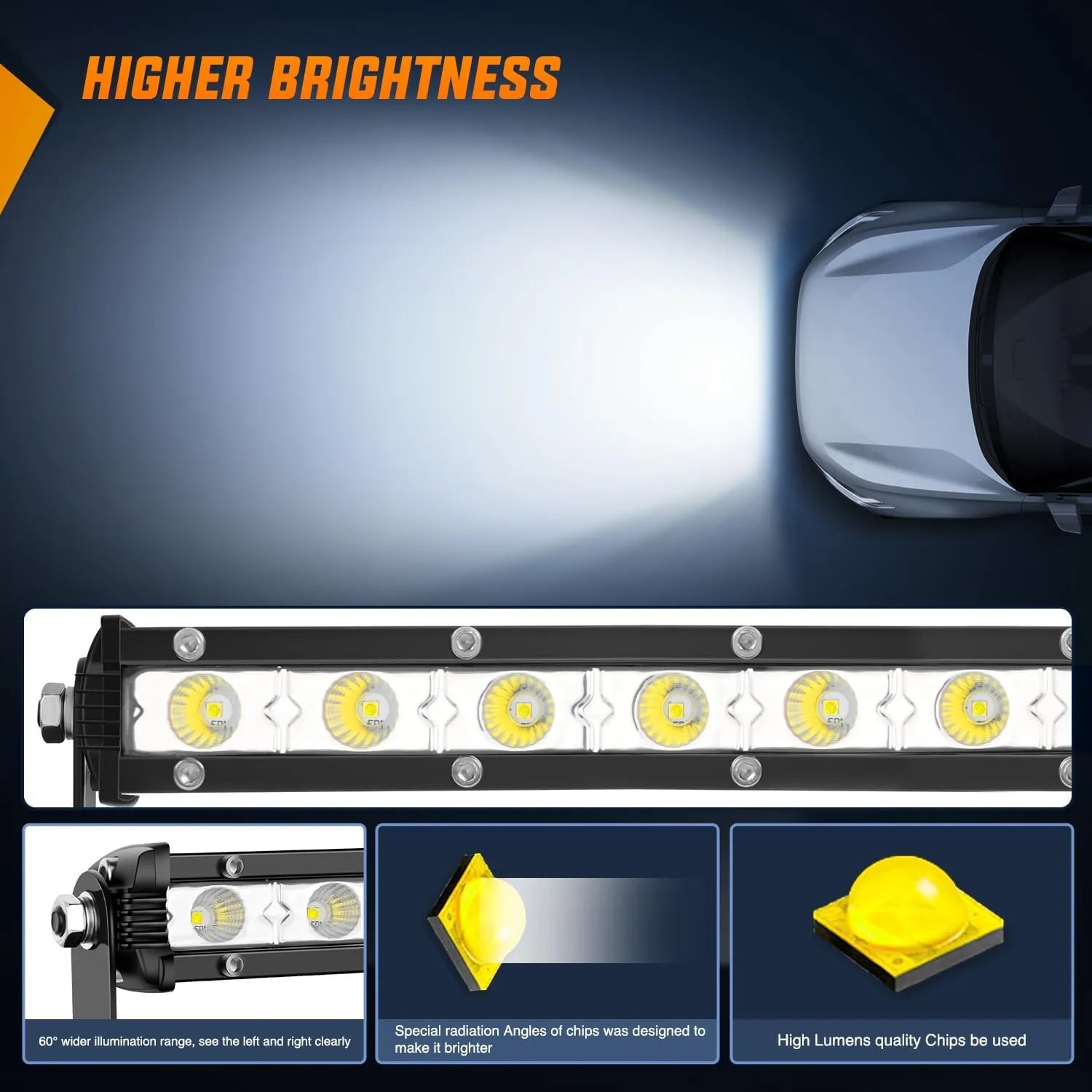 13 Inch 36W 12LED Single Row Ultra-Slim Spot Flood Combo LED Light Bars