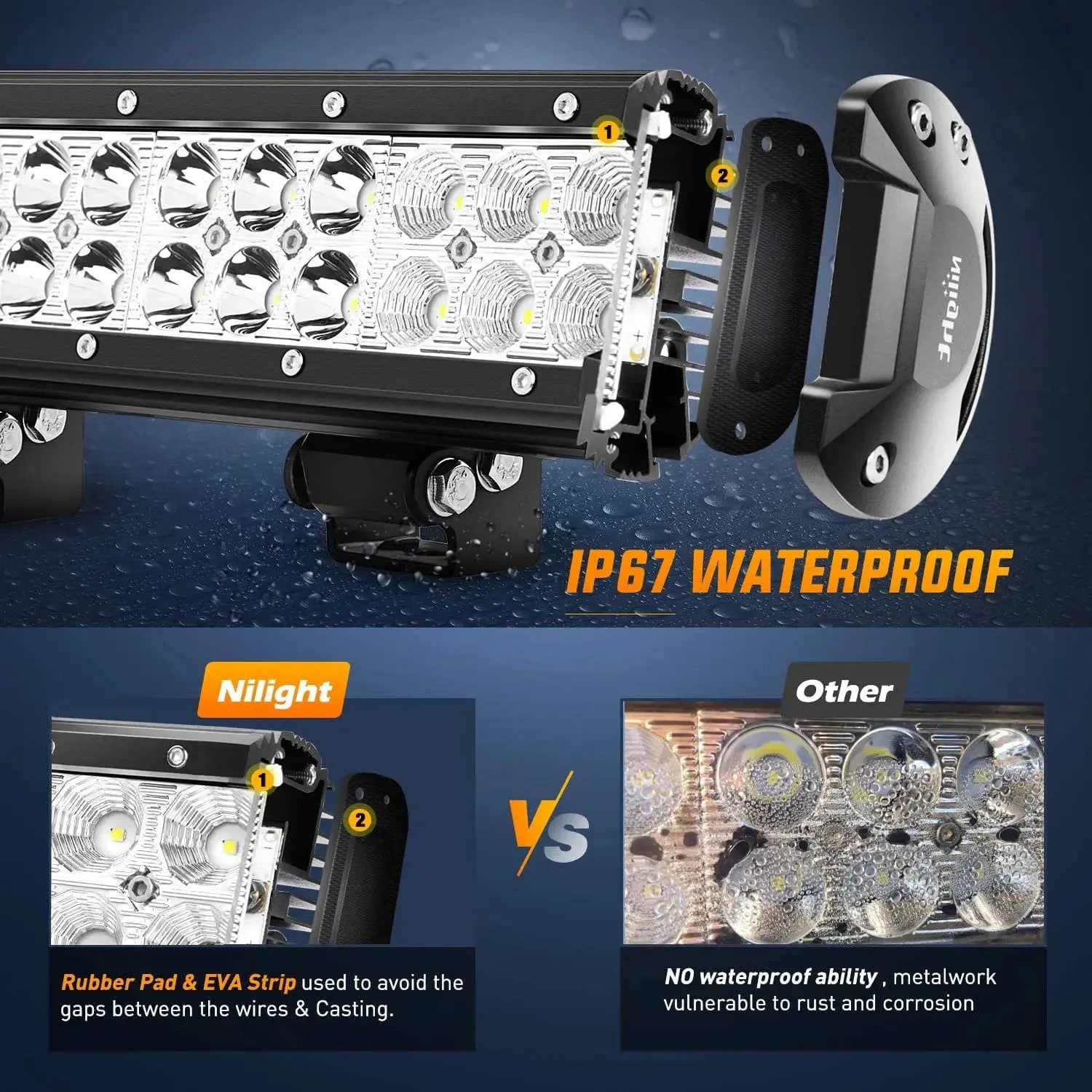 20 Inch 126W Double Row Spot Flood Led Light Bar Kit | 4Pcs 4 Inch 18W Spot Light Pods