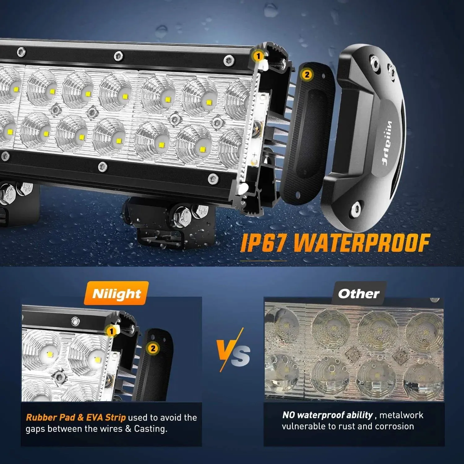 39 Inch 252W Double Row Spot Flood LED Light Bar