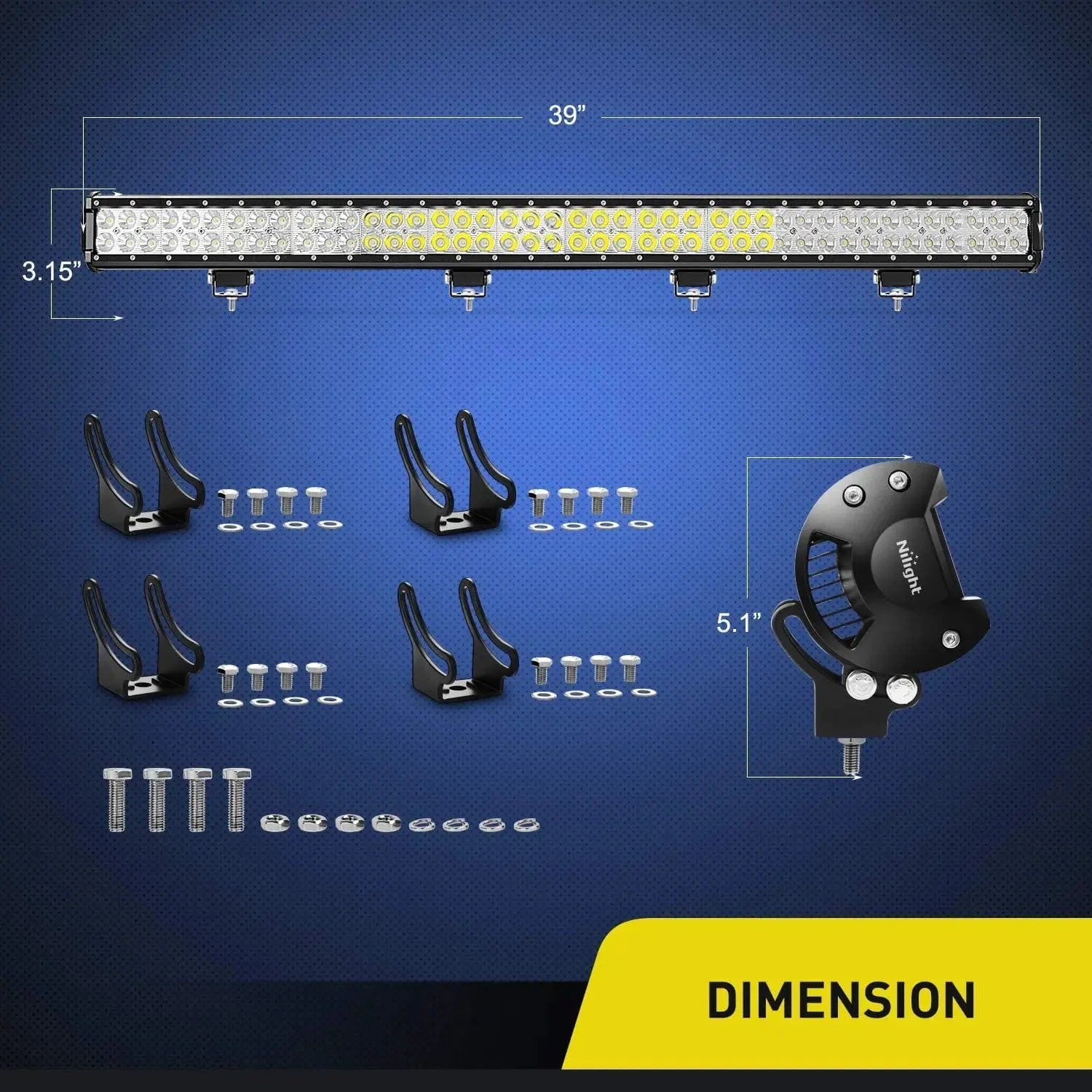 39 Inch 252W Double Row Spot Flood LED Light Bar
