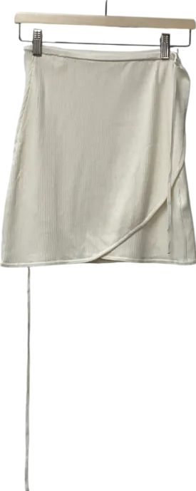 4th & Reckless White Wrap Front Mini Skirt UK 10