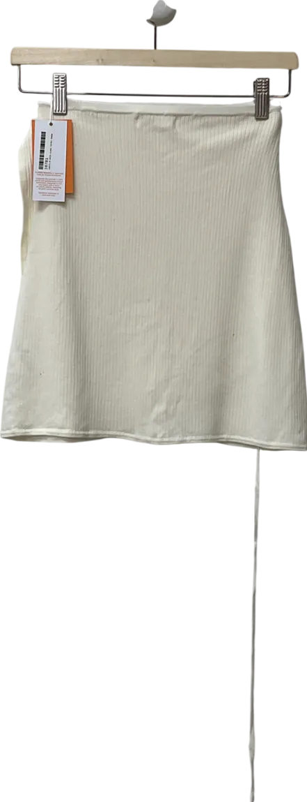 4th & Reckless White Wrap Front Mini Skirt UK 10