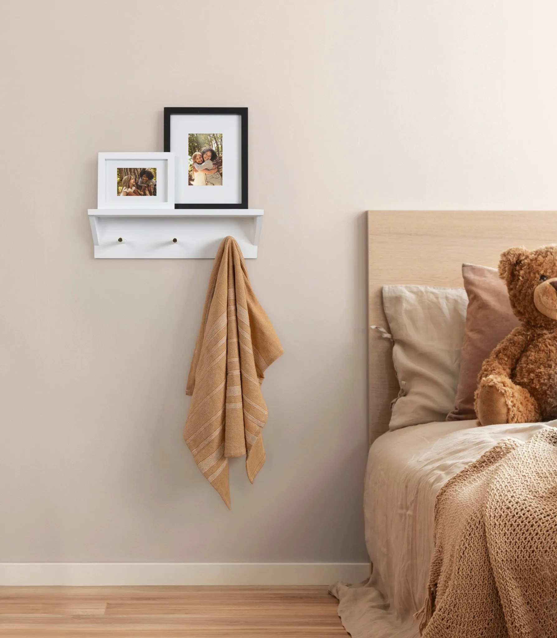 Adlynn Wall Shelf with Pegs