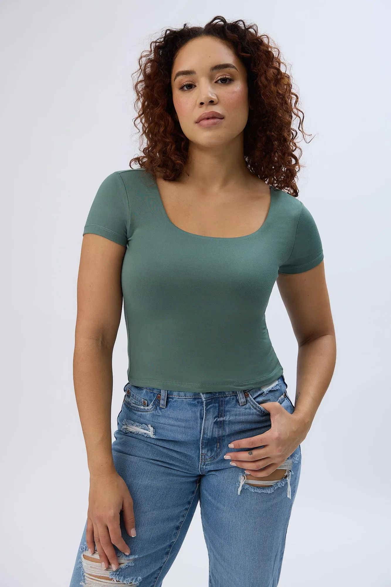 AERO Short Sleeve Square Neck Tee