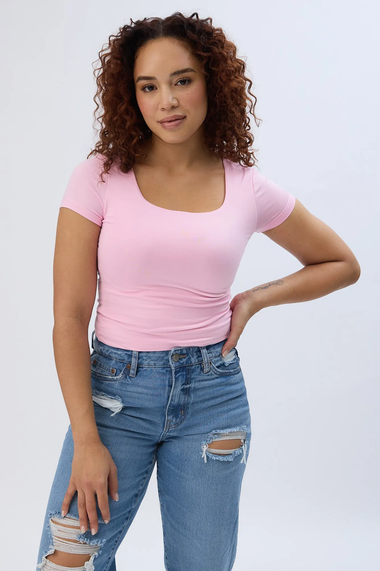 AERO Short Sleeve Square Neck Tee