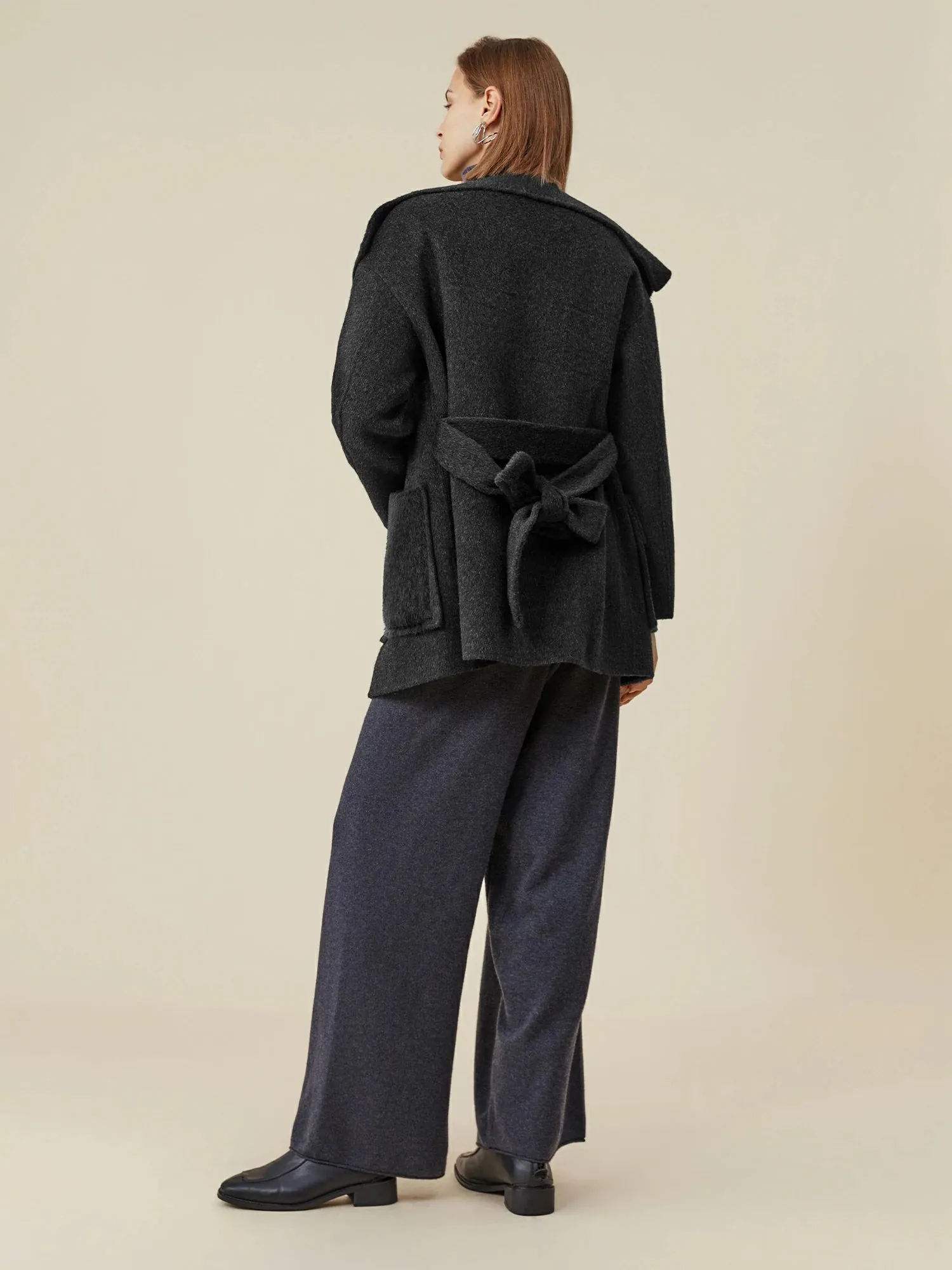 Amoretu Women's 70.9% Wool Lapel Long Sleeves Coat