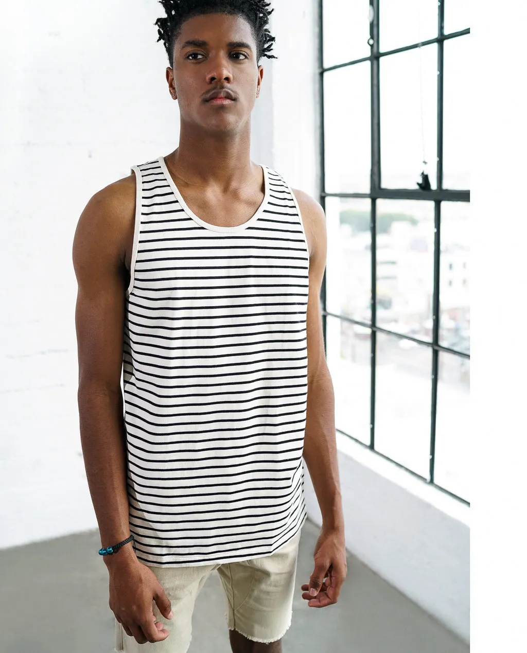 Astrneme Basic Stripe Tank Creme