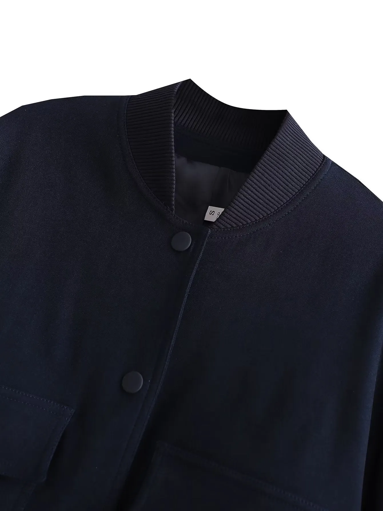 Aviator Bomber Jacket: Women's Sport Flap Pockets Cropped Blazer