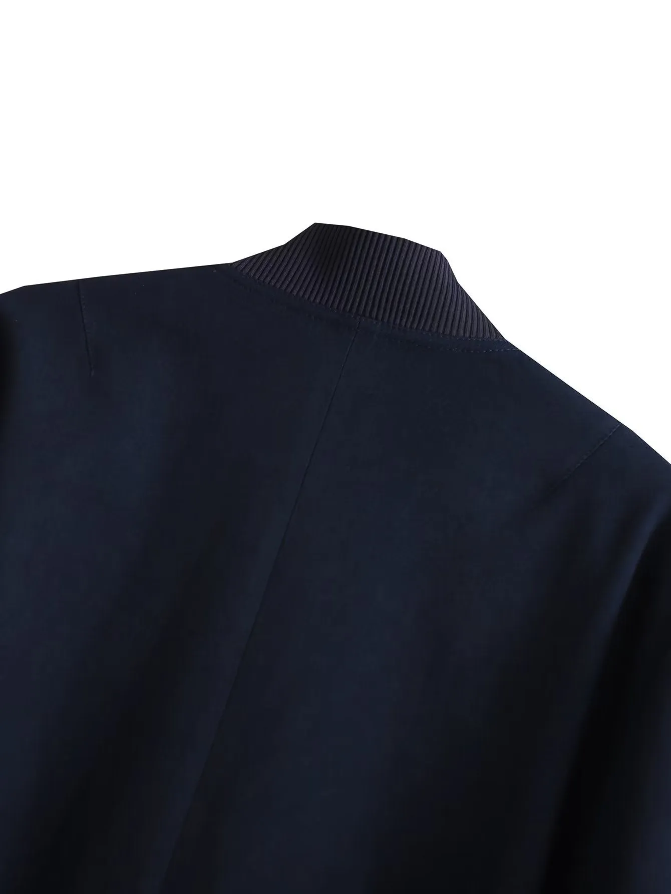 Aviator Bomber Jacket: Women's Sport Flap Pockets Cropped Blazer