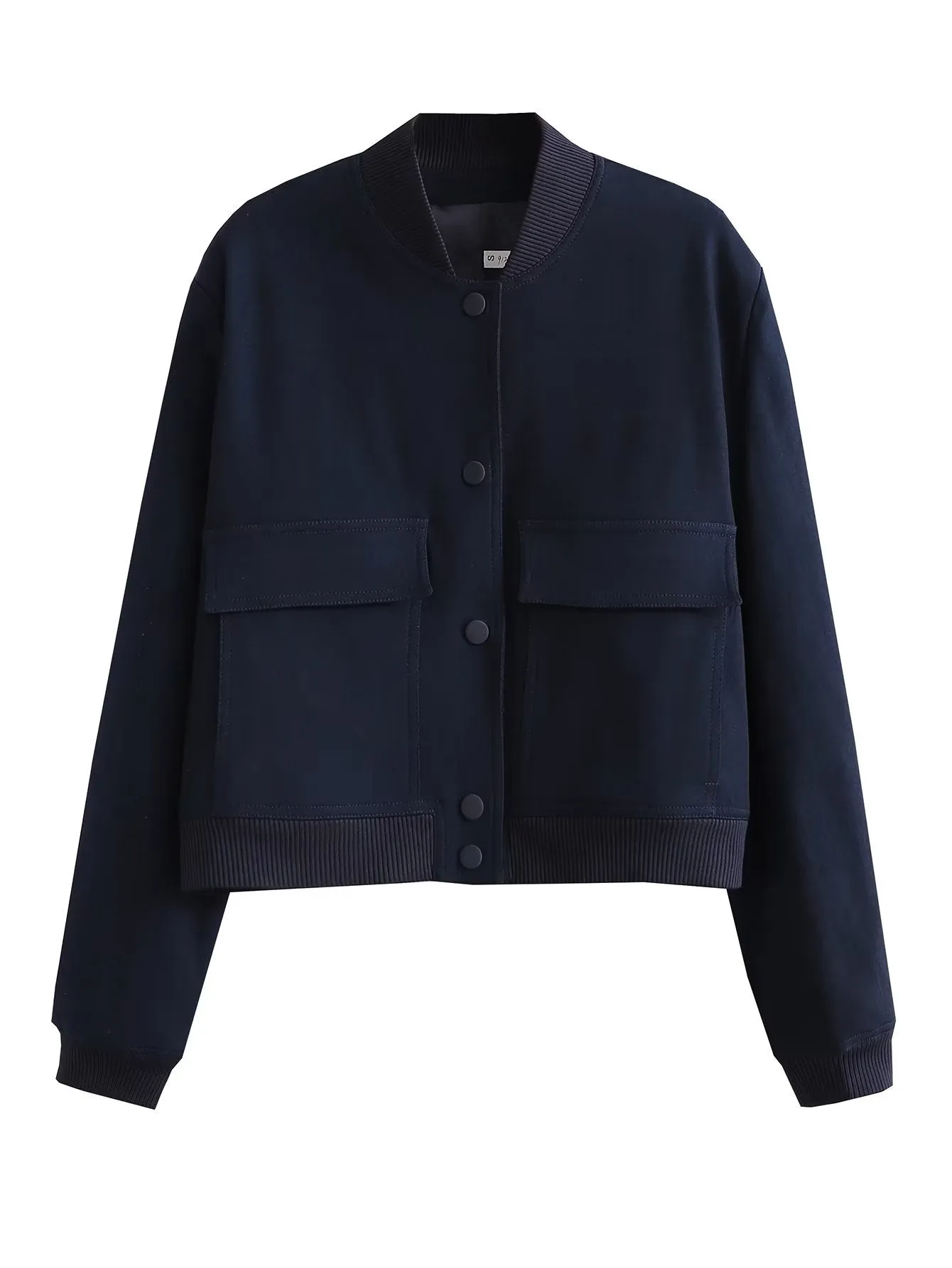 Aviator Bomber Jacket: Women's Sport Flap Pockets Cropped Blazer