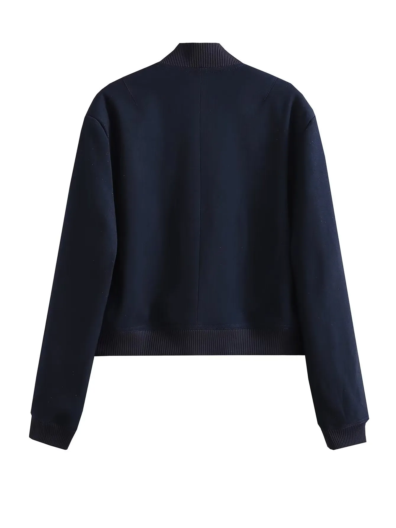Aviator Bomber Jacket: Women's Sport Flap Pockets Cropped Blazer