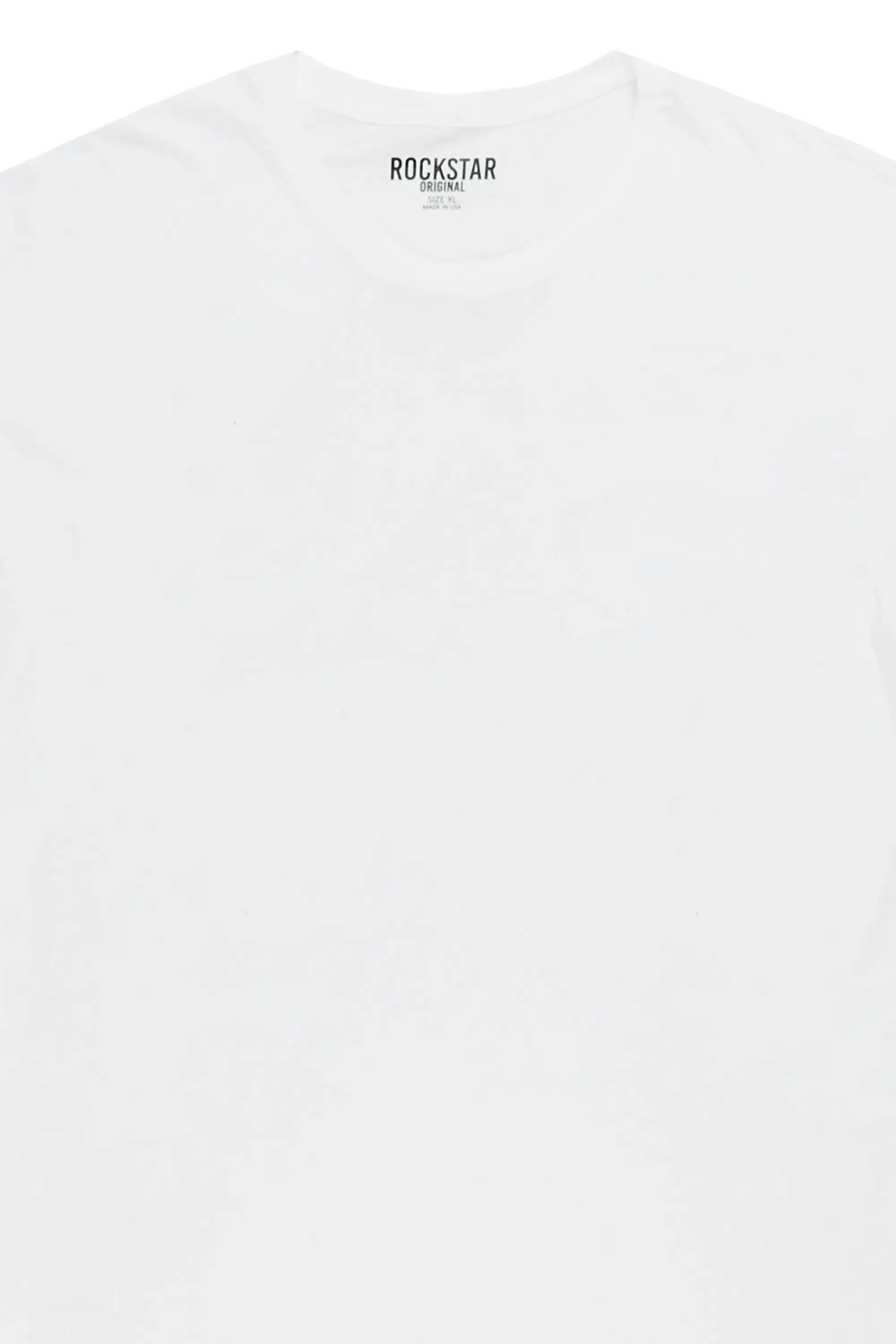 Basic White Rockstar Plain T-Shirt