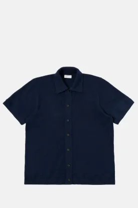 Button Through Polo Bright Navy