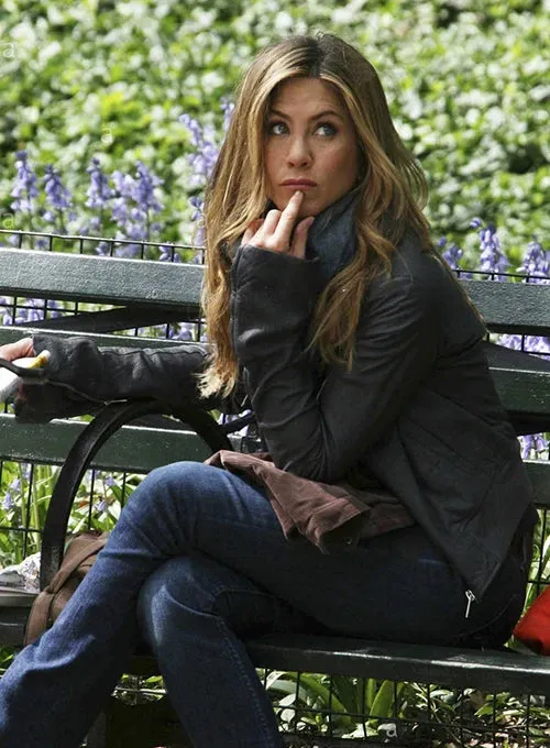 Classic Leather Bomber Jacket Worn By Jennifer Aniston | Jennifer Aniston Classic Leather Bomber Jacket