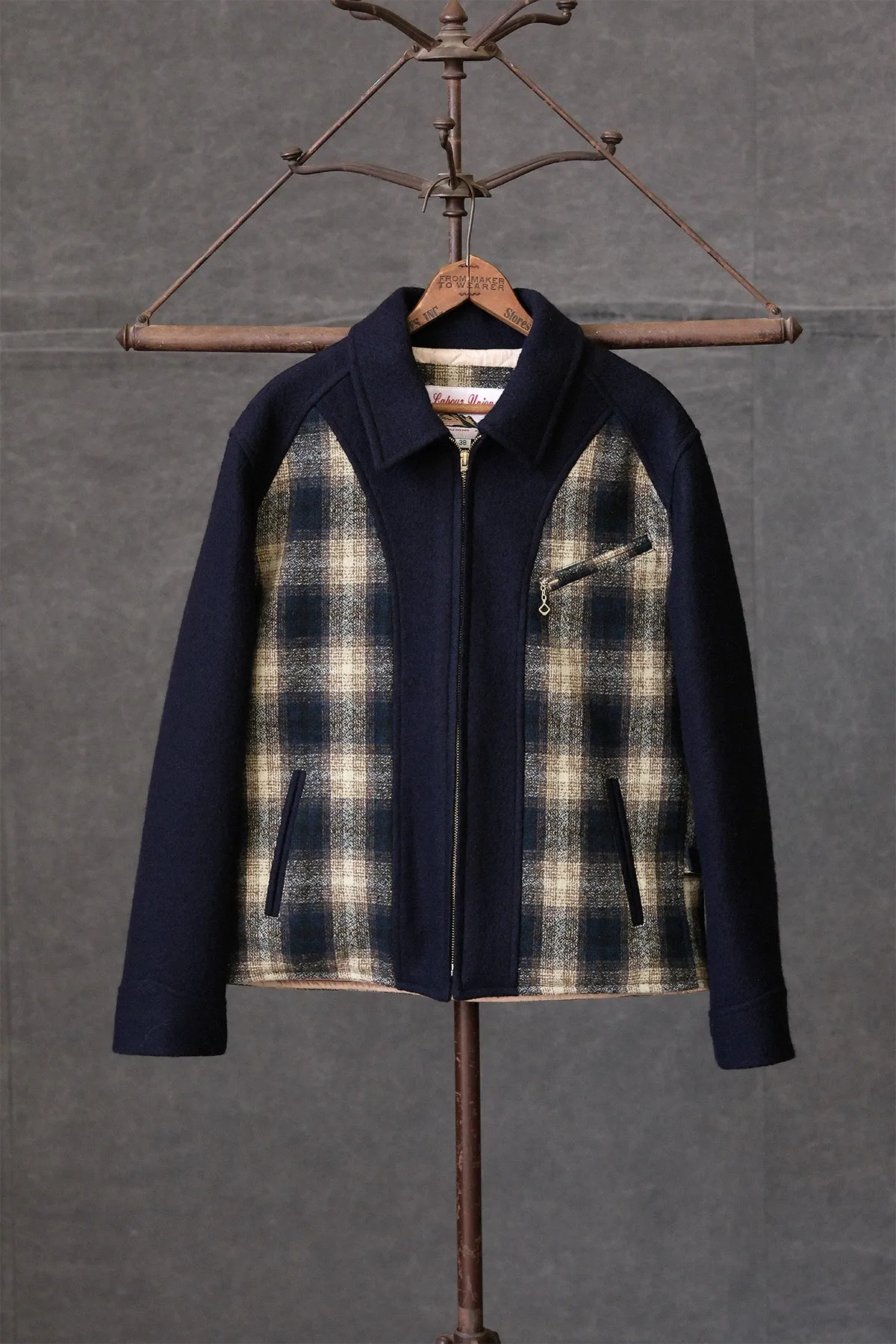 Classic Patchwork Wool Zip Jacket