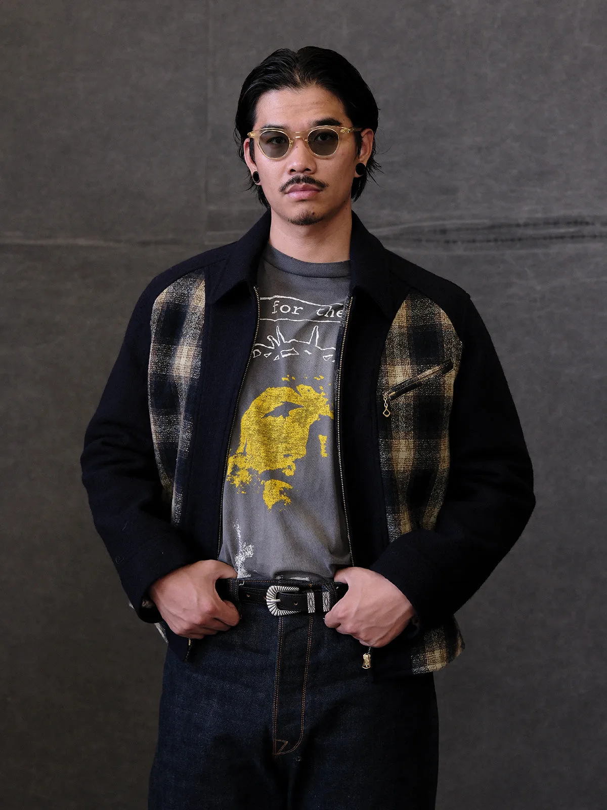Classic Patchwork Wool Zip Jacket