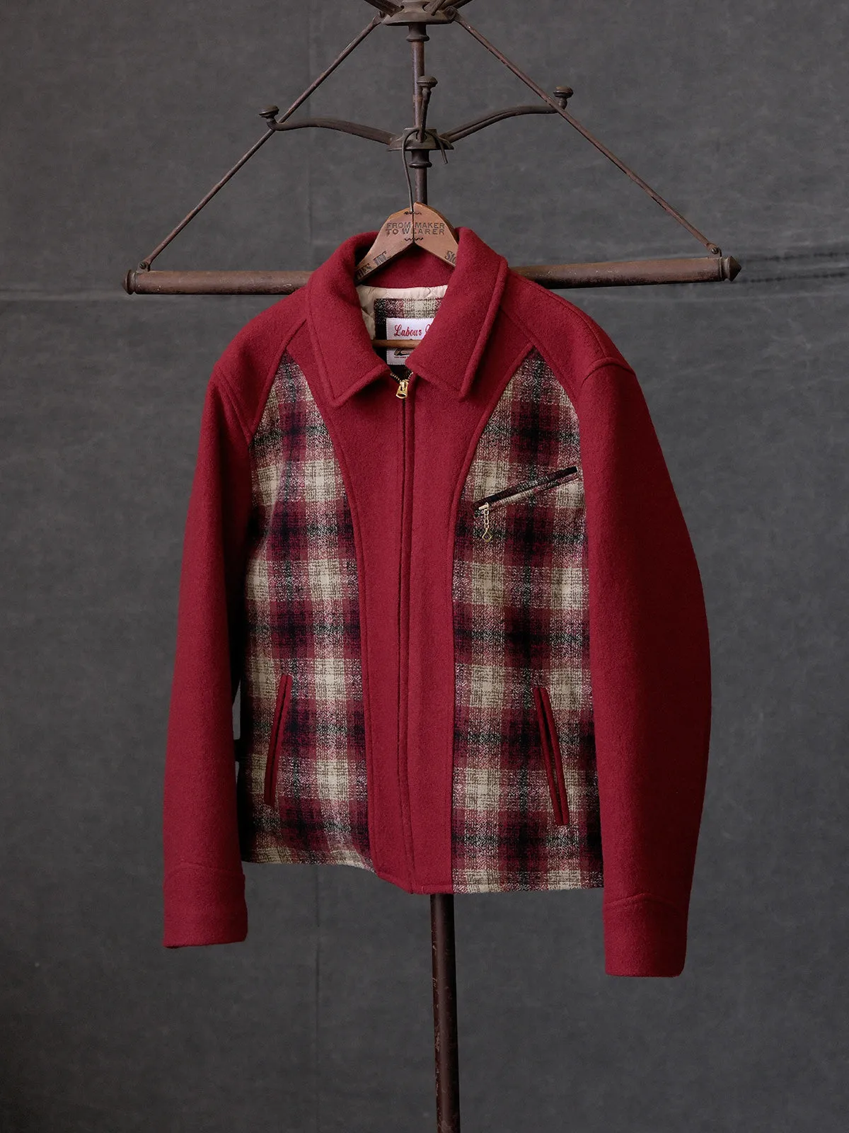 Classic Patchwork Wool Zip Jacket