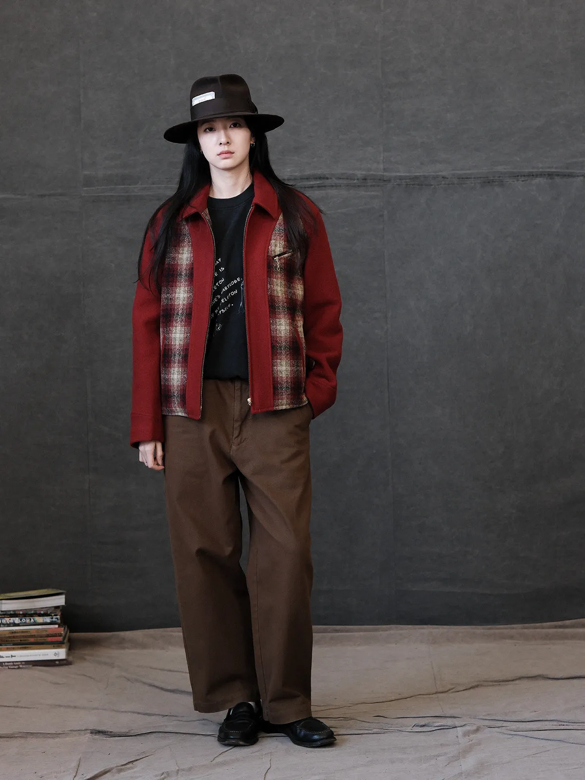 Classic Patchwork Wool Zip Jacket