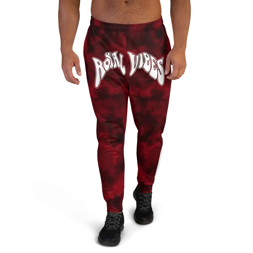 CRXWN | Royal Urban Resort | Trippy Drippy Bleach Acid Wash with Malibu Stripe Unisex Jogger CARMINE wine Bleach Grunge Acid Dye