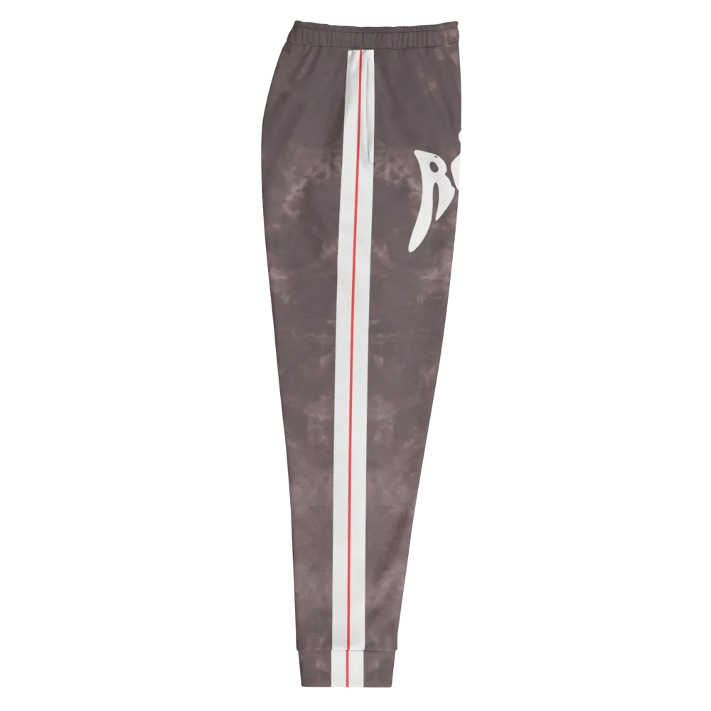 CRXWN | Royal Urban Resort | Trippy Drippy Bleach Acid Wash with Malibu Stripe Unisex Jogger TAUPE HAZE Bleach Grunge Acid Wash