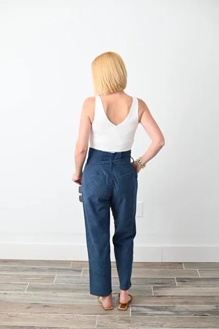Denim Blue Paperbag Pants