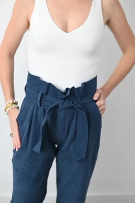 Denim Blue Paperbag Pants
