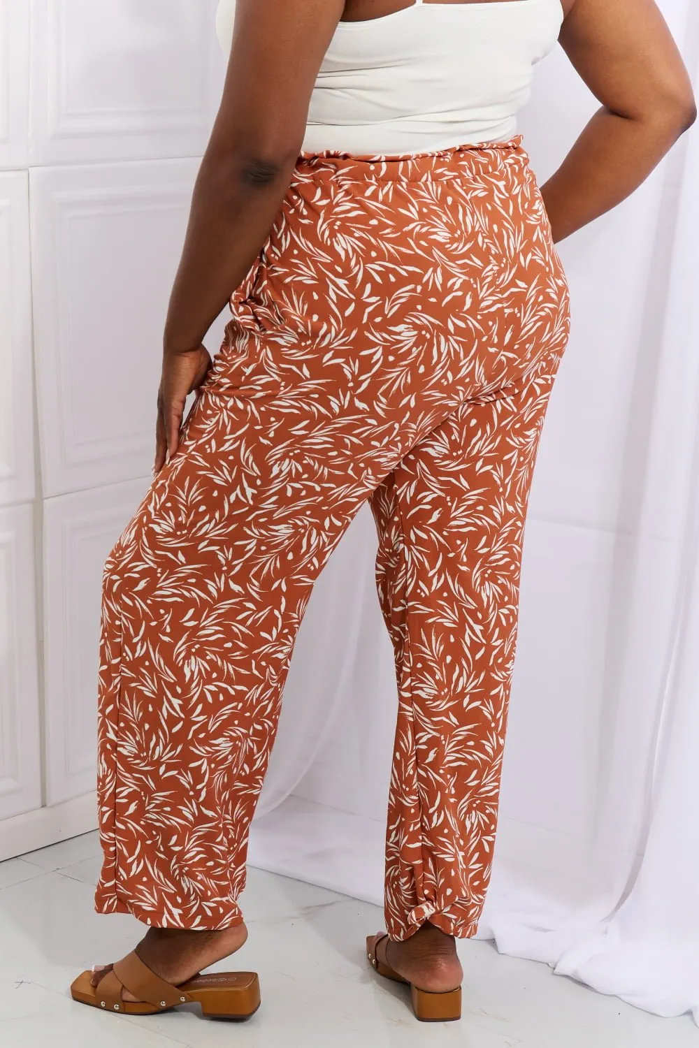 Geometric Print Pants - Red Orange