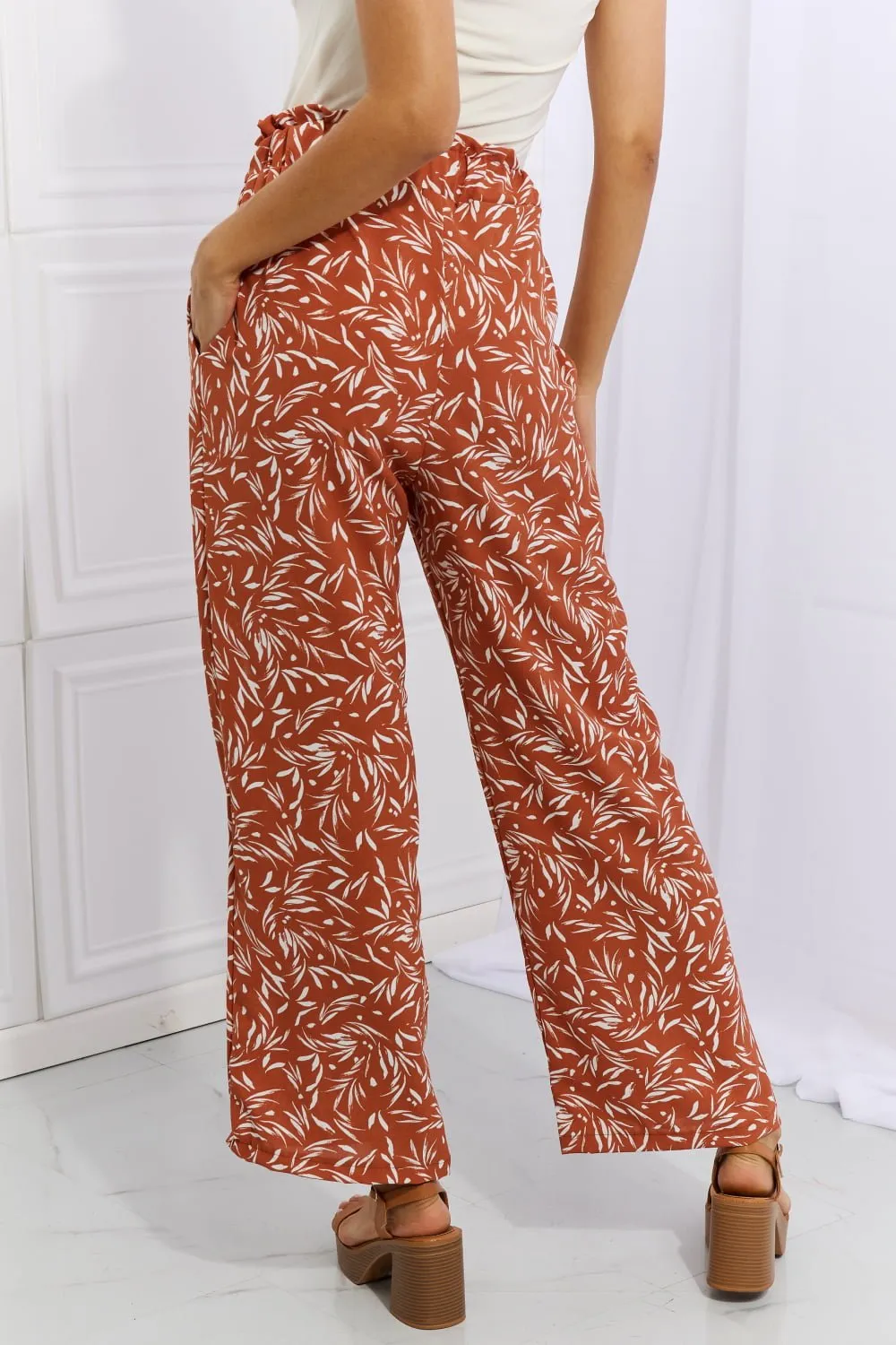 Geometric Print Pants - Red Orange