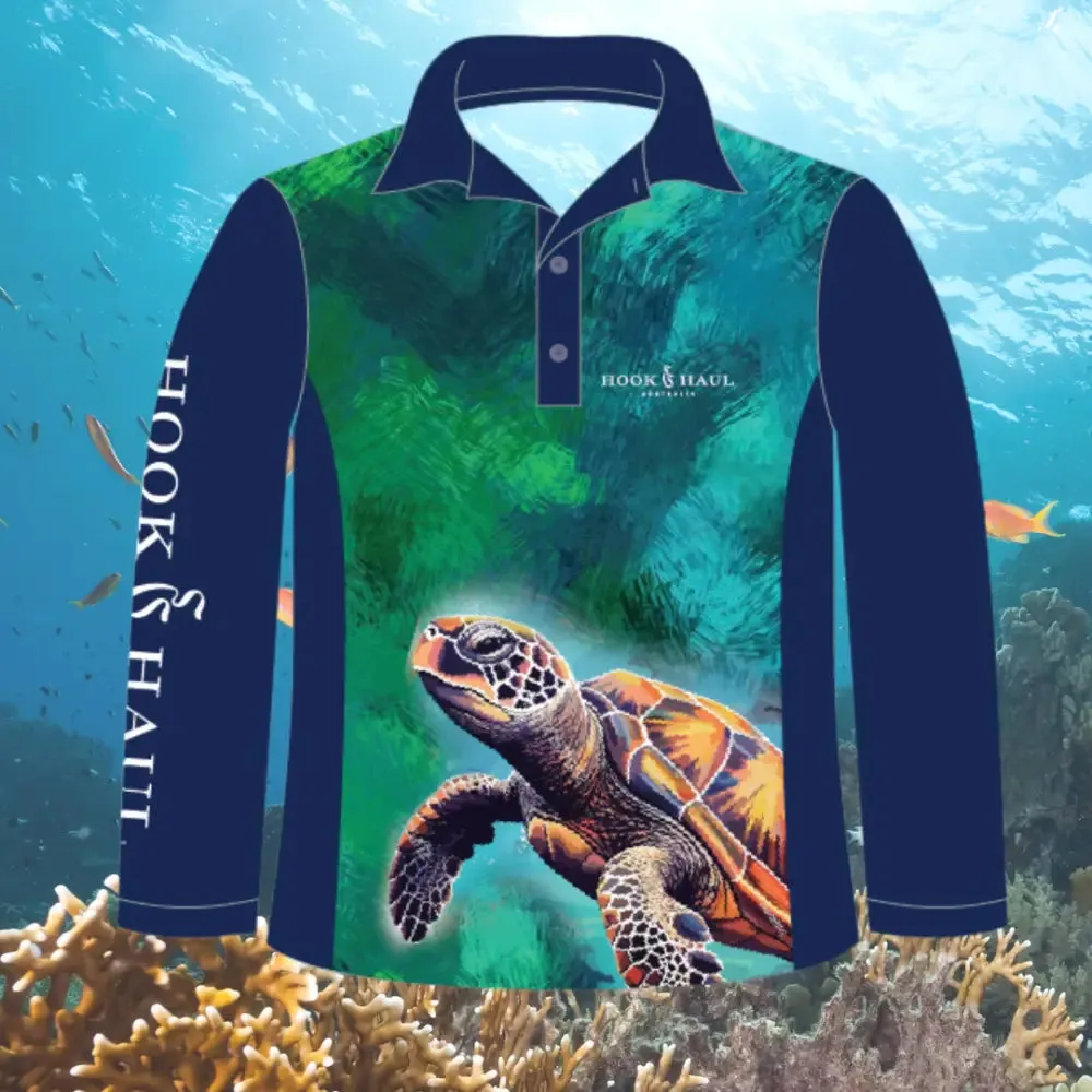 Hook And Haul | Marine Life Range Turtle Fishing Polo | Pre Order