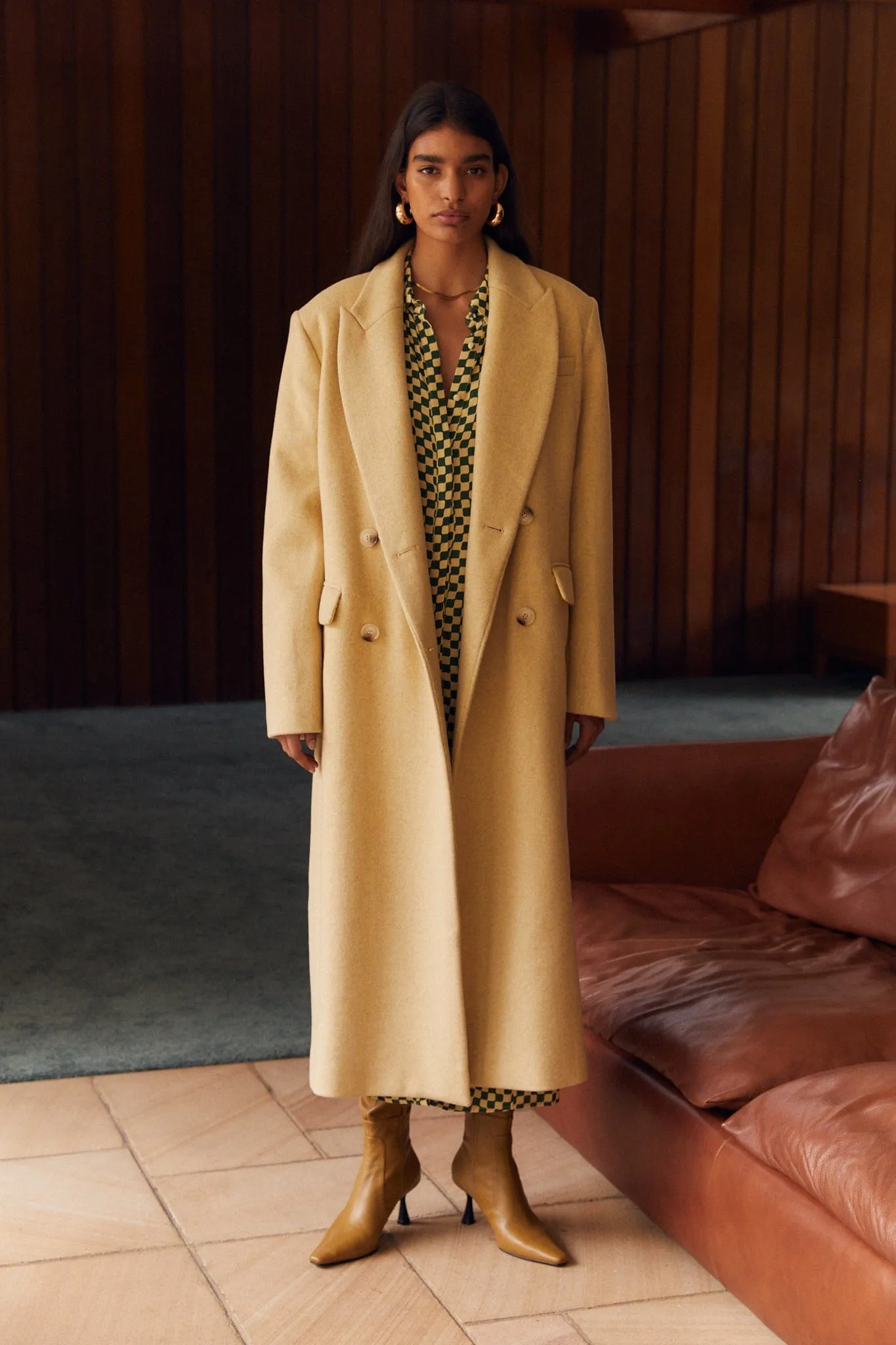 IMMERSION DOUBLE BREASTED COAT | SUN FLECK