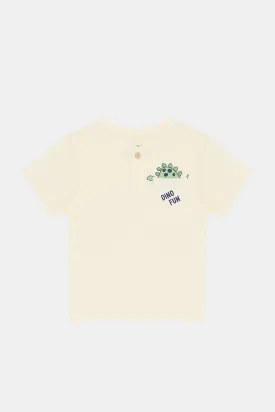 Infant Boys Cream Pocket Henley T-Shirt