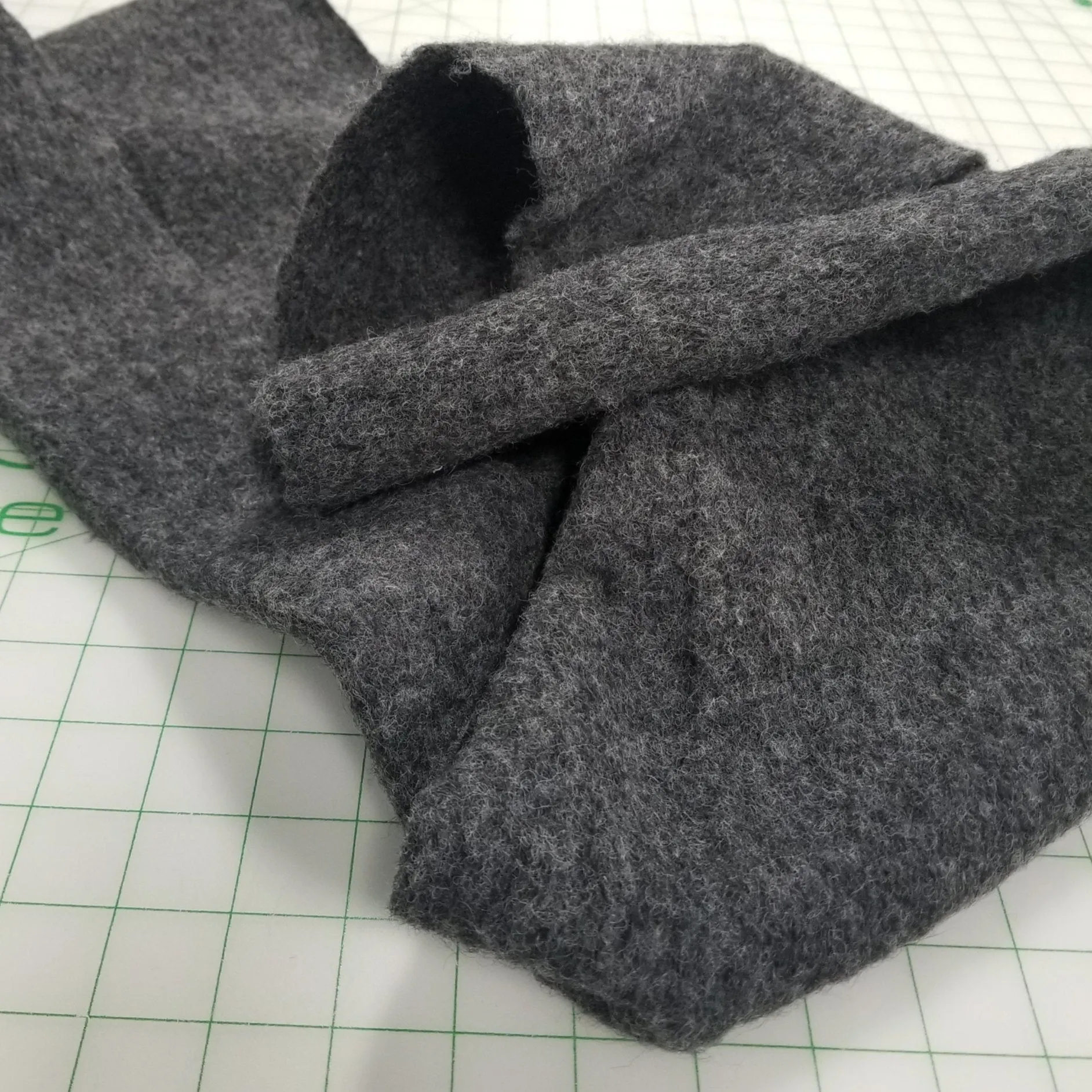 Italian Designer Boiled Wool Boucle Charcoal Solid Wool- by the yard