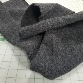 Italian Designer Boiled Wool Boucle Charcoal Solid Wool- by the yard