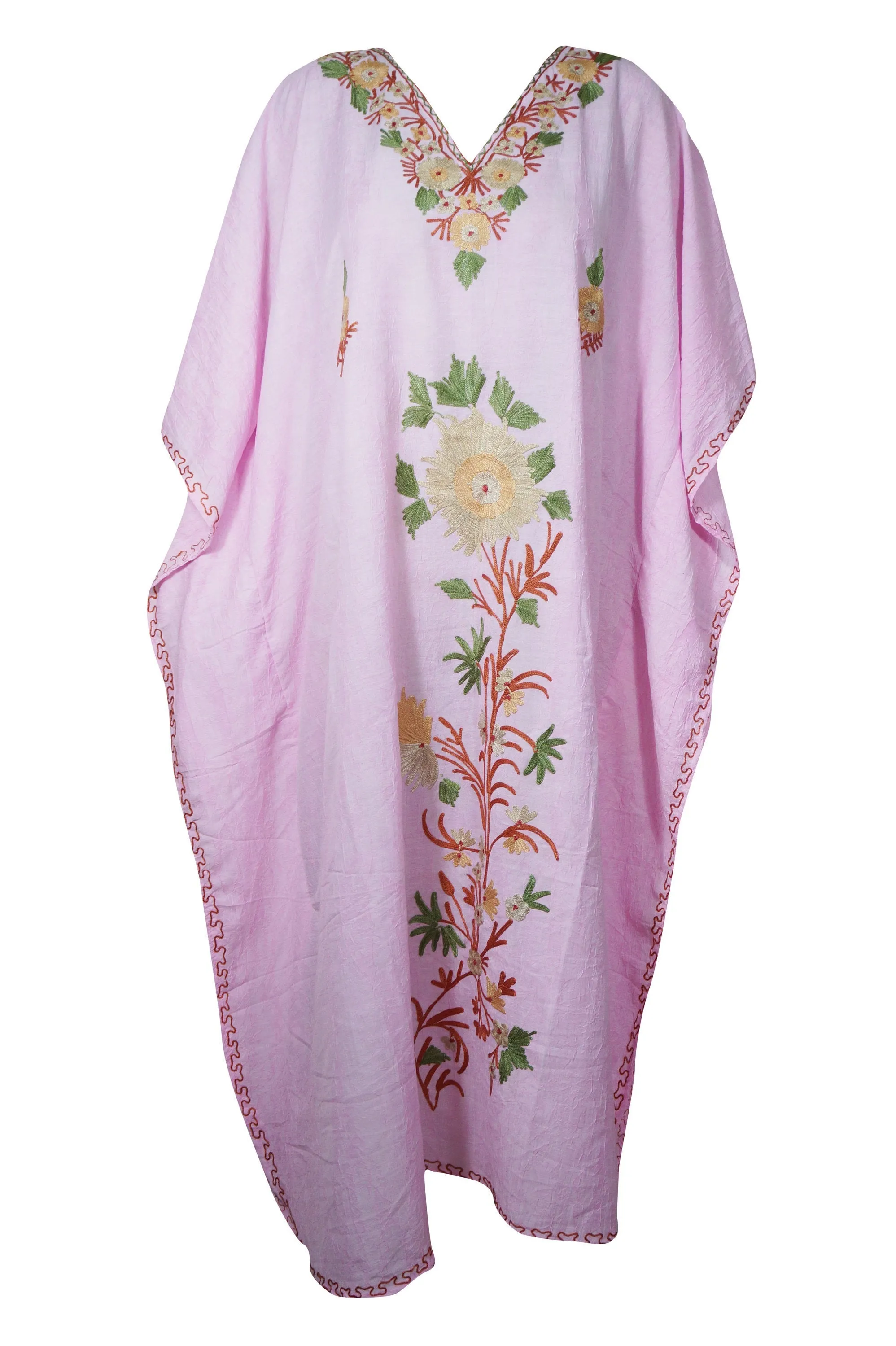 Kaftan Maxi Dress Light Pink Sherbet Housedress, Caftan 3X