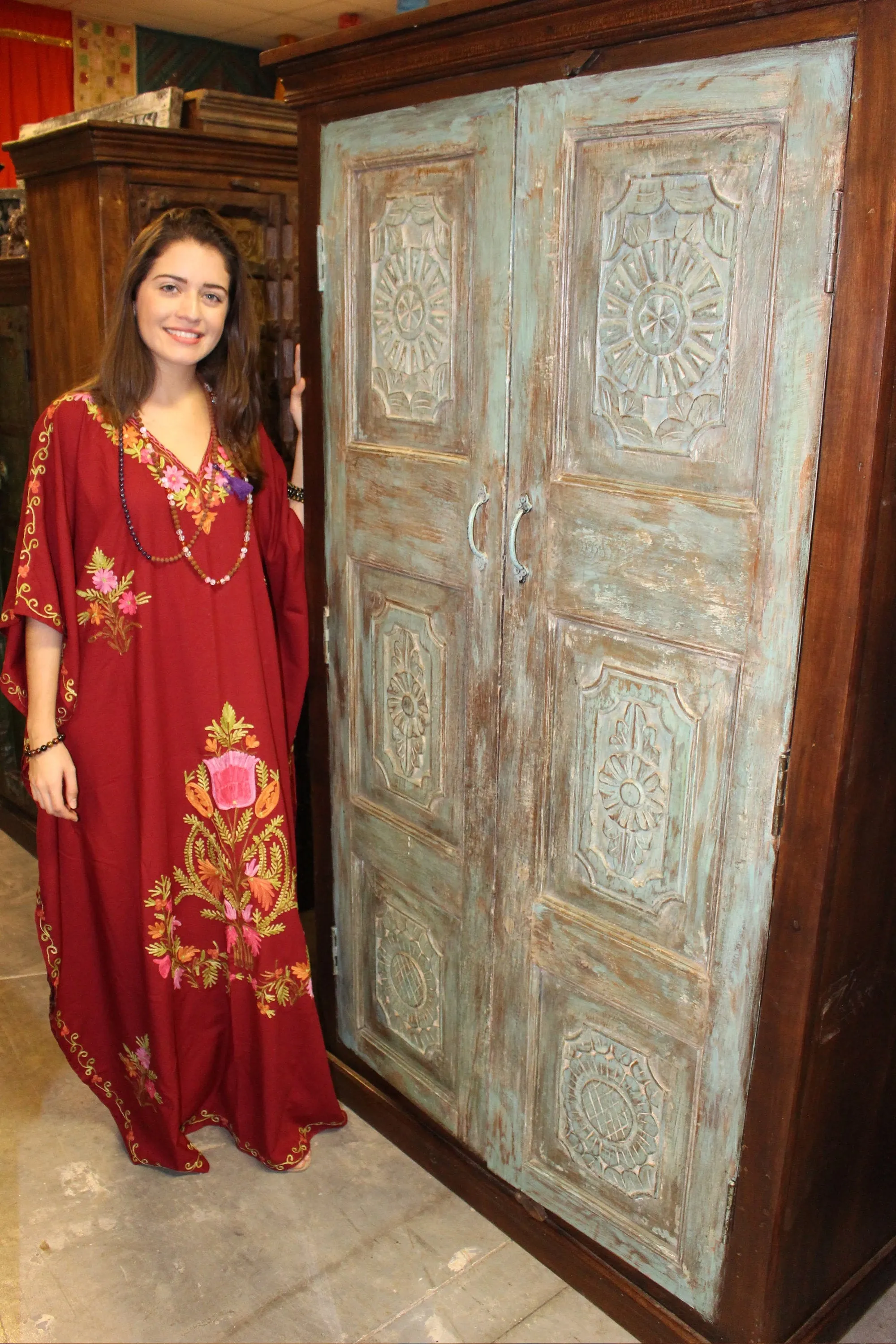 Kaftan Maxi Dress Light Pink Sherbet Housedress, Caftan 3X