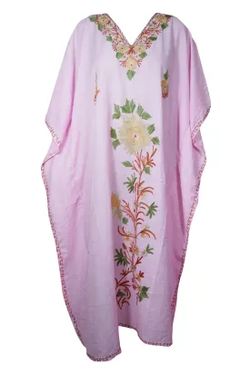 Kaftan Maxi Dress Light Pink Sherbet Housedress, Caftan 3X