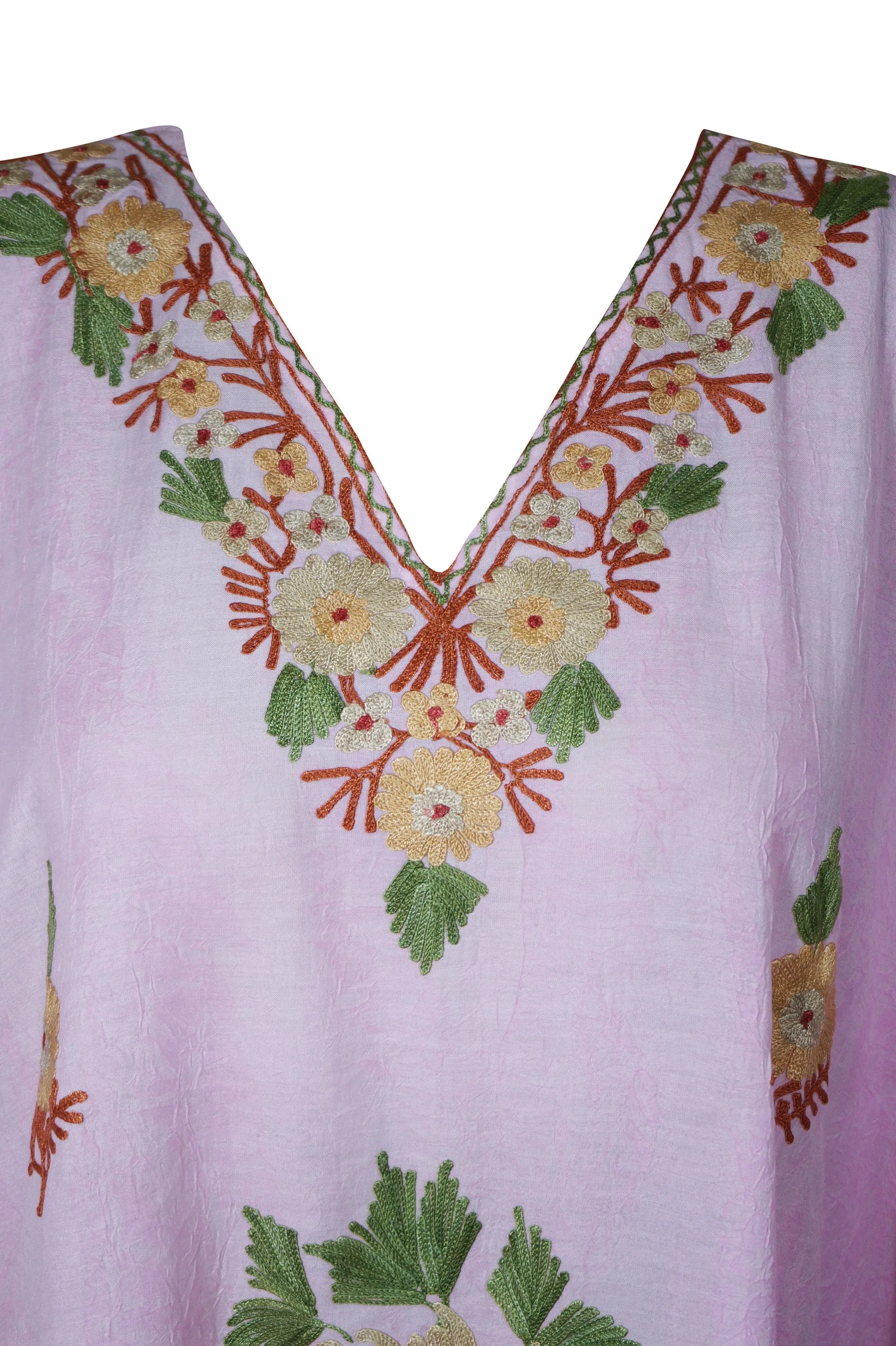 Kaftan Maxi Dress Light Pink Sherbet Housedress, Caftan 3X