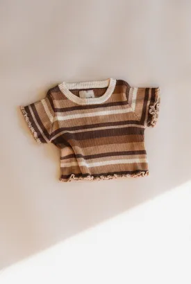 Kealia Knit Top | Brown Stripes
