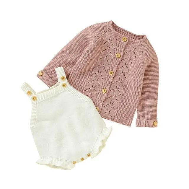 Knitted Baby Romper Set