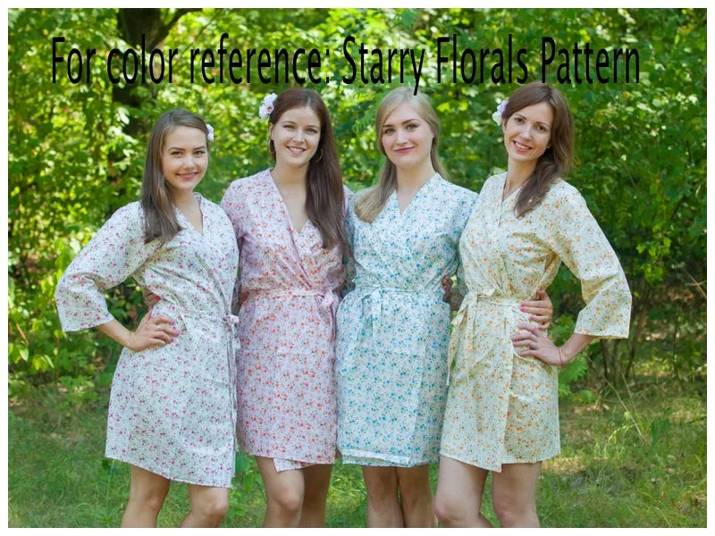 Light Blue Breezy Bohemian Style Caftan in Starry Floral Pattern