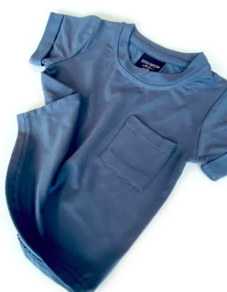 Little Bipsy - Basic Pocket Tee in Blue