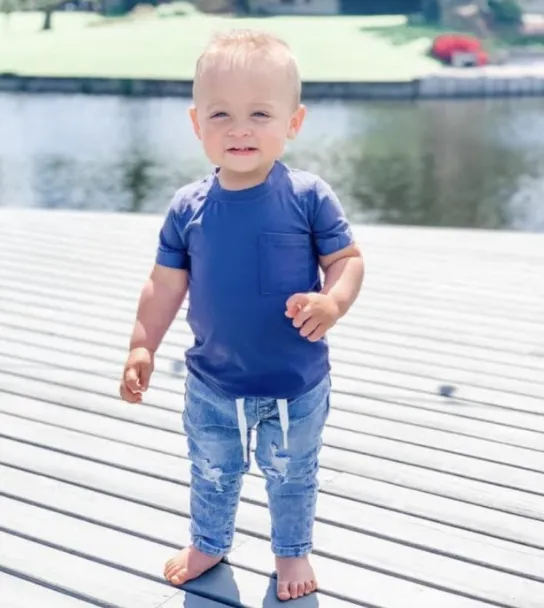 Little Bipsy - Basic Pocket Tee in Blue