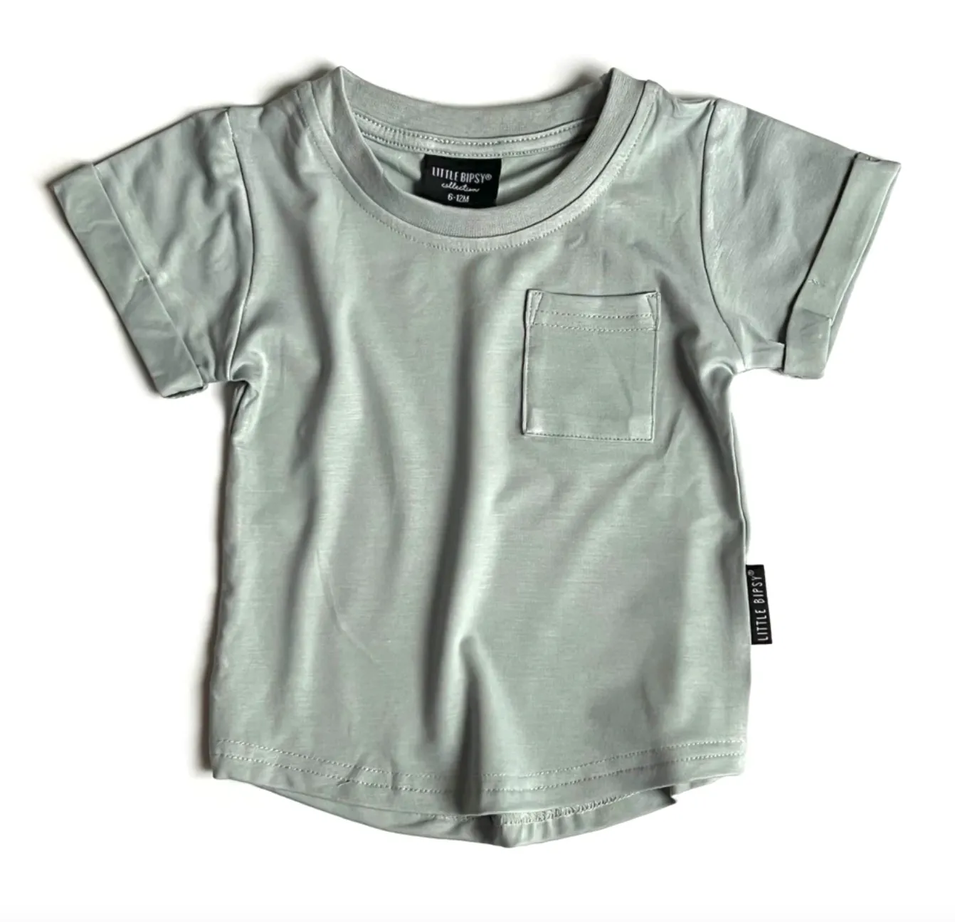 Little Bipsy - Basic Pocket Tee in Sea Glass