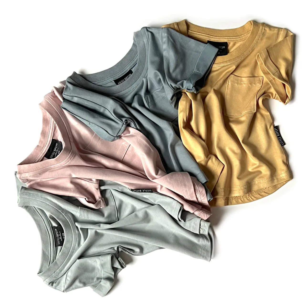 Little Bipsy - Basic Pocket Tee in Sea Glass