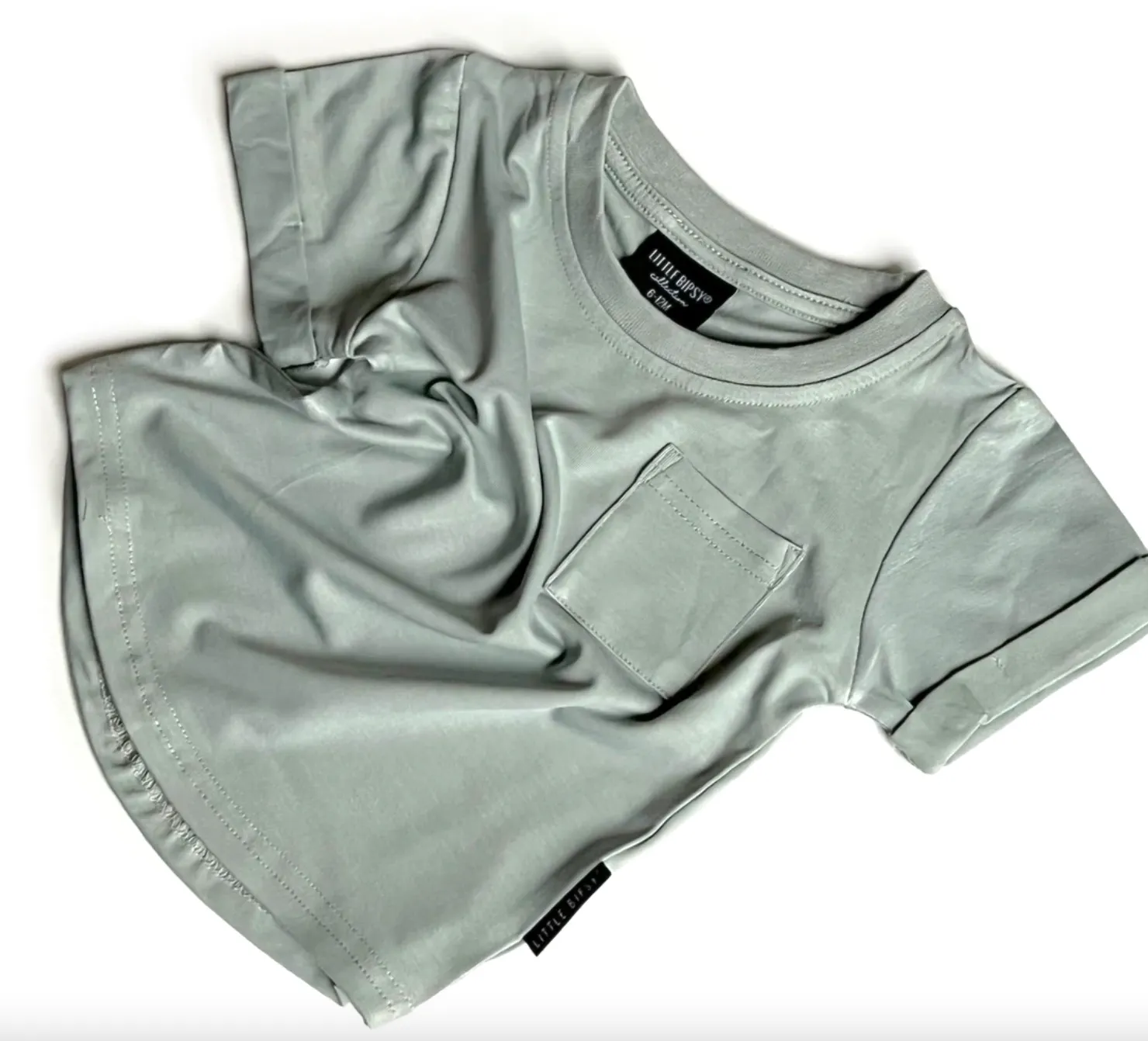 Little Bipsy - Basic Pocket Tee in Sea Glass