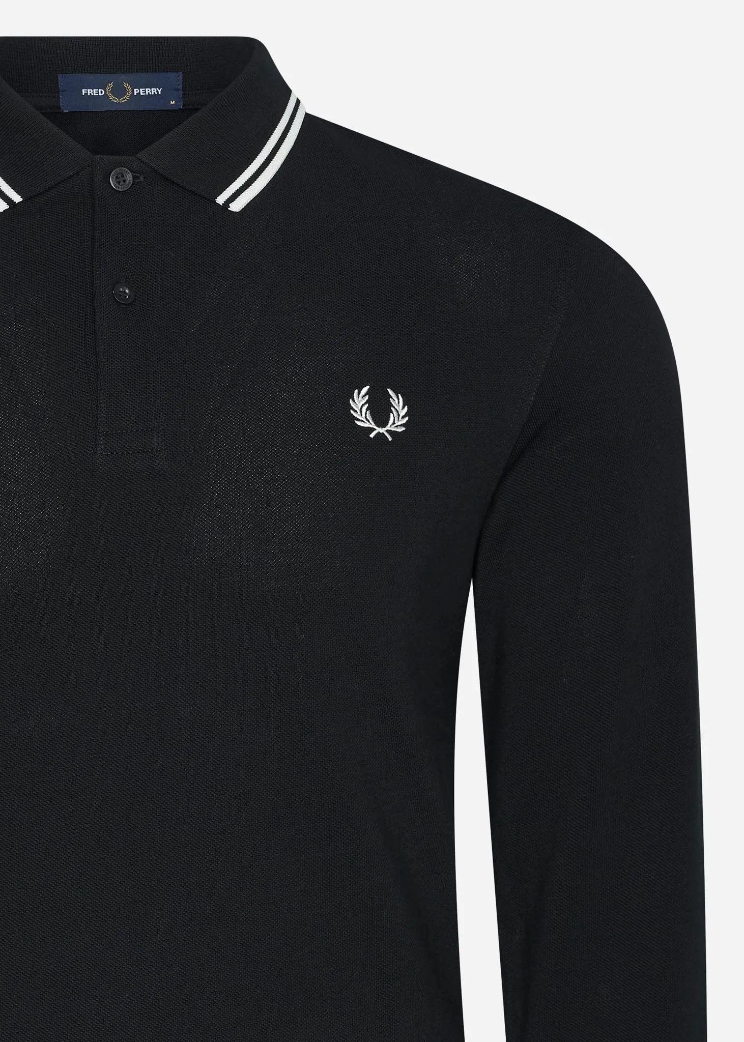 Ls twin tipped polo shirt - black