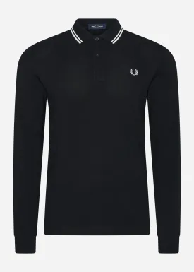 Ls twin tipped polo shirt - black