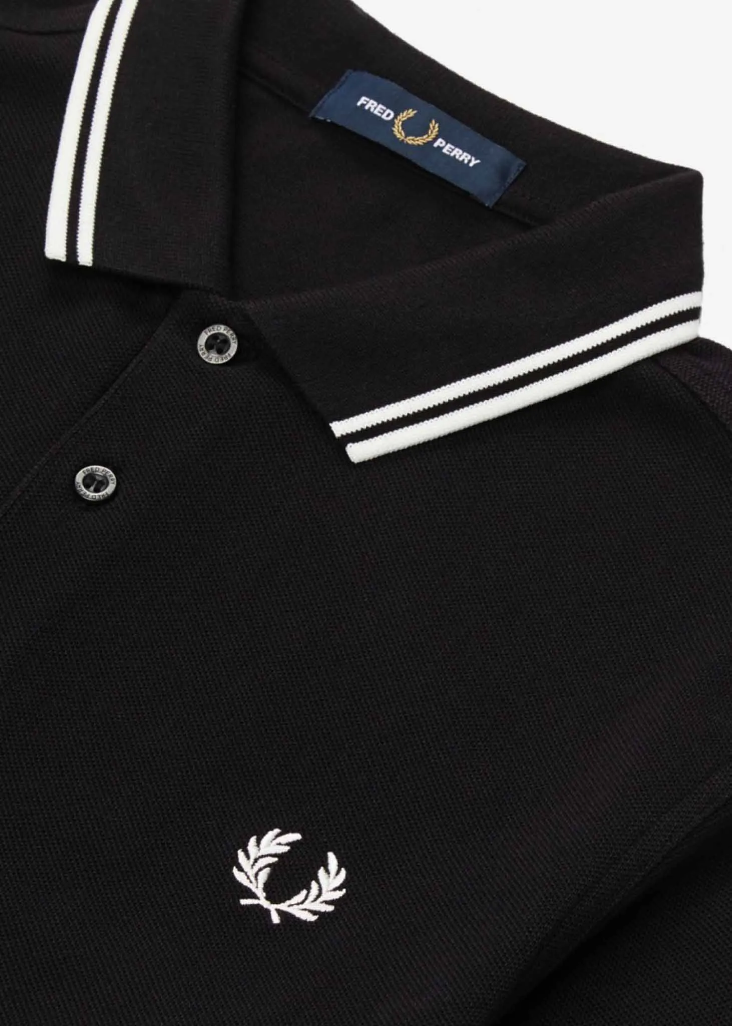 Ls twin tipped polo shirt - black