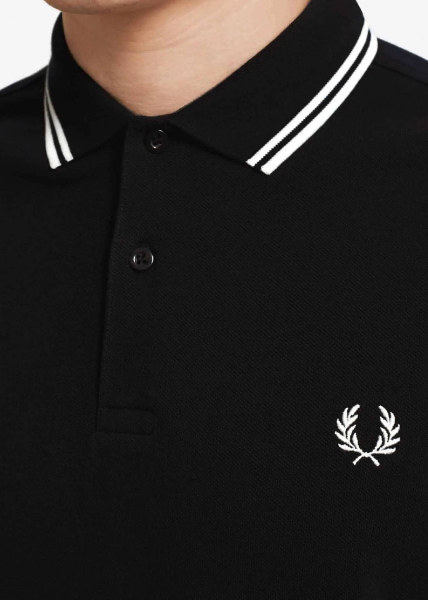 Ls twin tipped polo shirt - black